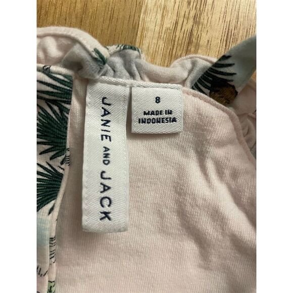 Janie and Jack Tropical Ruffle Sundress Size 8 Multicolor Pearl Tropical Print - Picture 4 of 5